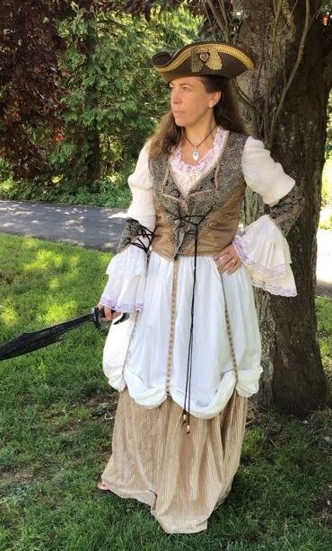 Renaissance Faire Wench Bodice Outfit – 3-Piece Pirate Costume, Medieval Dress